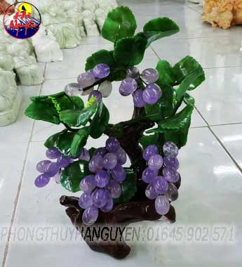cây tài lộc cây nho thạch anh tím- đá quý hà nguyễn